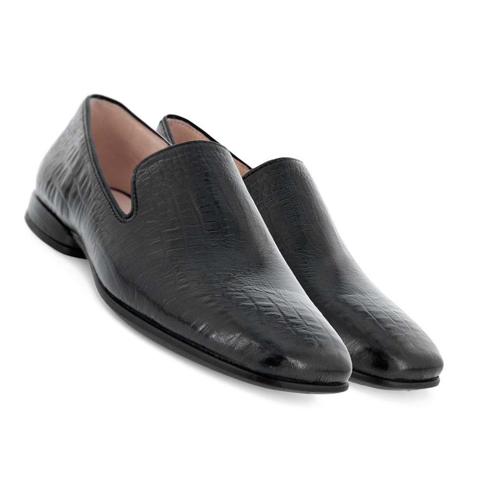 Női Ecco Anine Squared Smoking Loafer Cipő Fekete | HU 154GSO